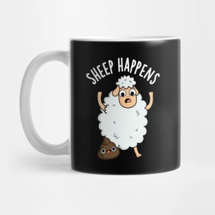 Sheep Happens Funny Poop Puns Mug